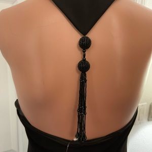 David Meister Black Evening Dress Unique back NWT